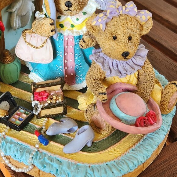 Charming Very Detailed Teddy Bear Porcelain Bookends Nursery or Girls Room Decor - Picture 11 of 16